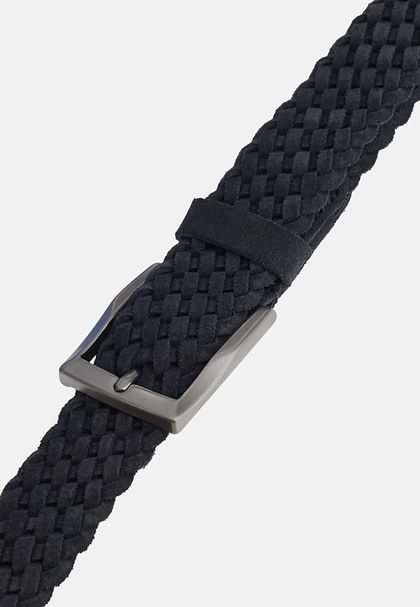 Pasek pleciony z zamszu, Navy blue, hi-res