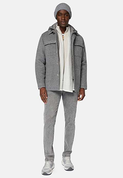 Blink Shirt Jacket In Wool With Bib