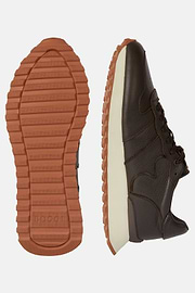 Sneakers In Pelle Bottalata, Marrone, hi-res