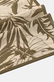 Leaf Print Cotton Bandana, Taupe, thumb, 3
