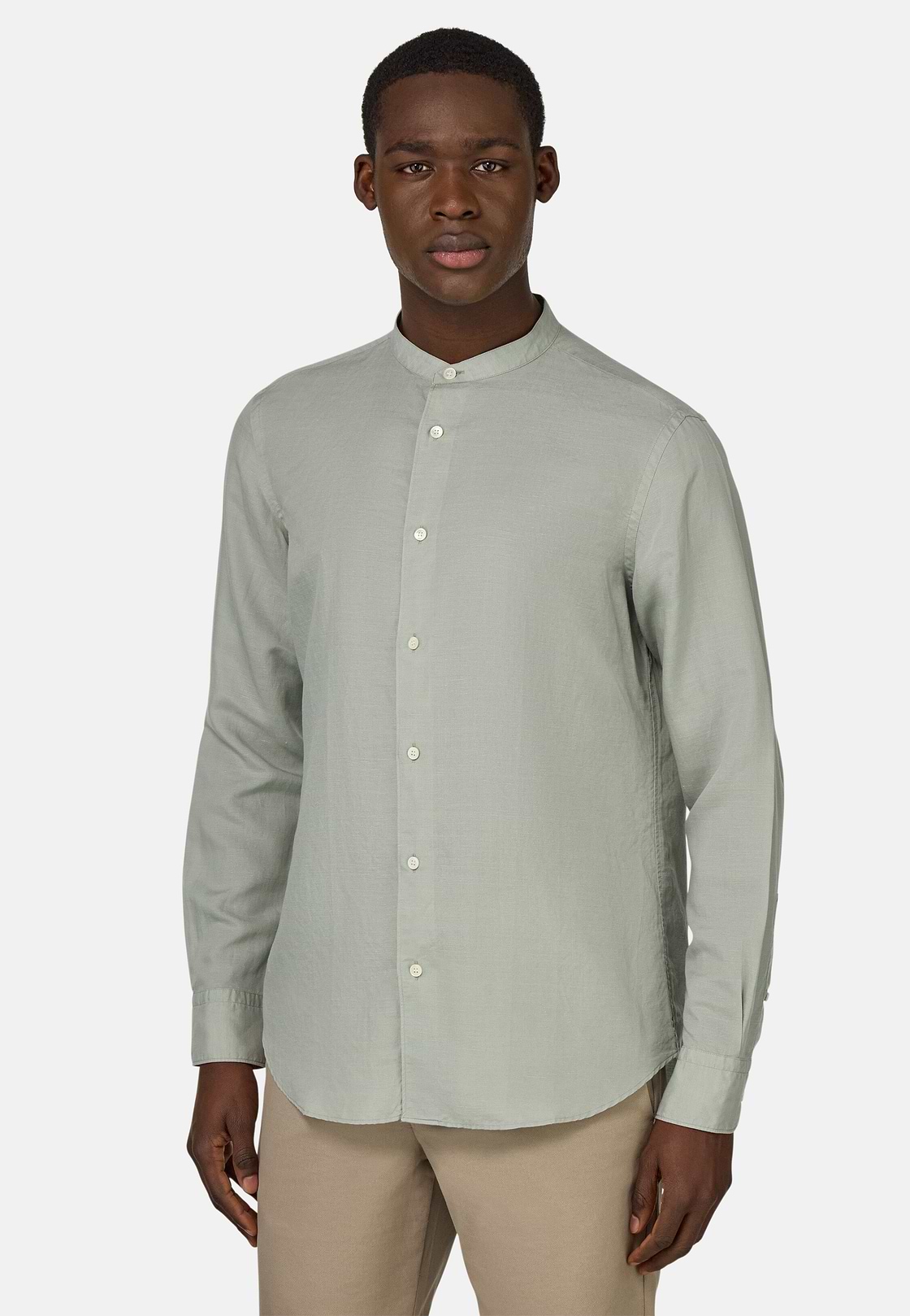 Regular Fit Tencel Linen Shirt, Green, hi-res