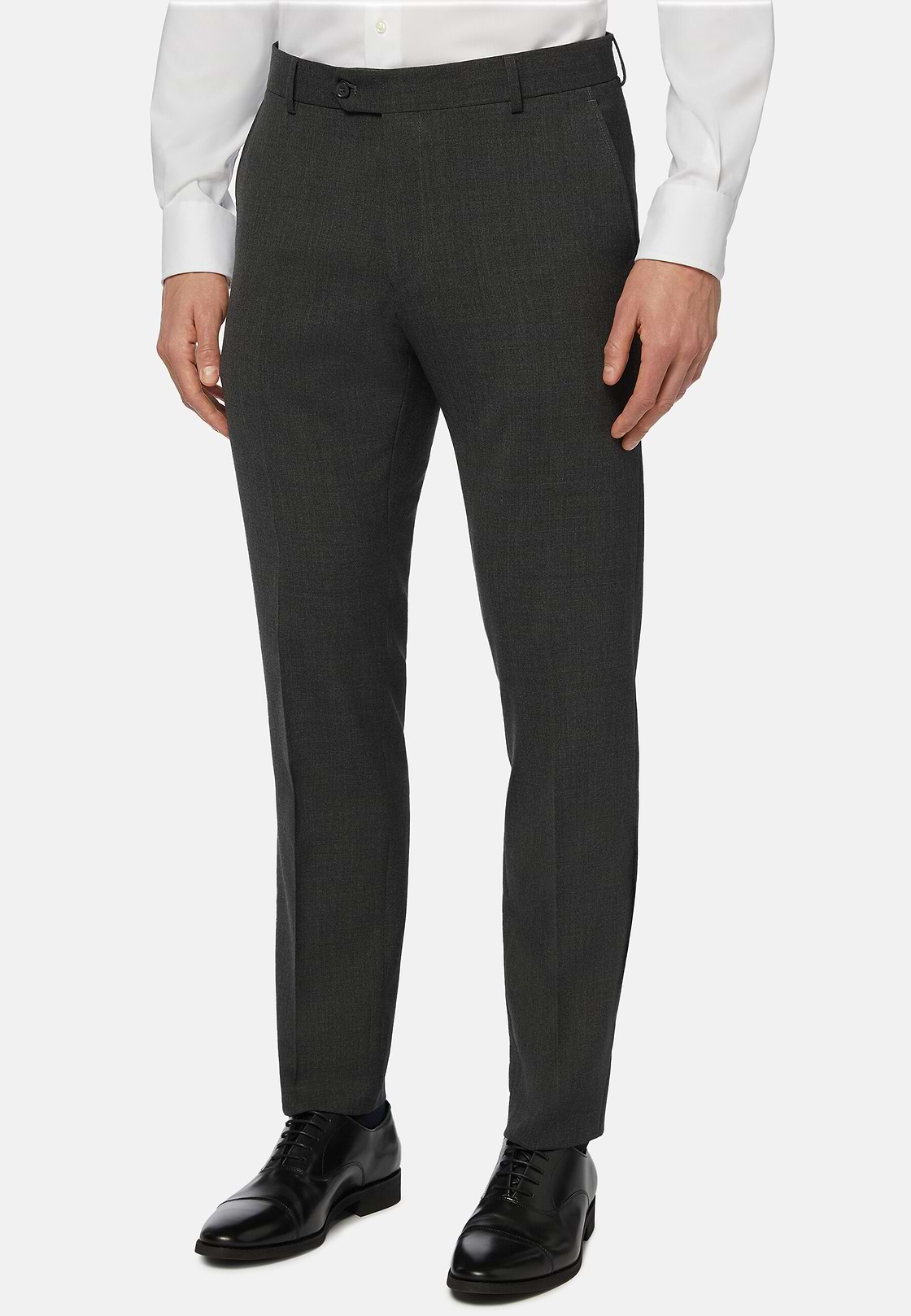 Trousers in Pure Wool Travel, Grey, hi-res