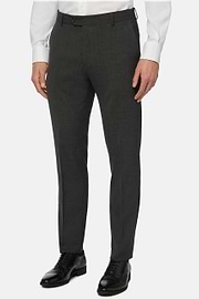 Trousers in Pure Wool Travel, Grey, hi-res