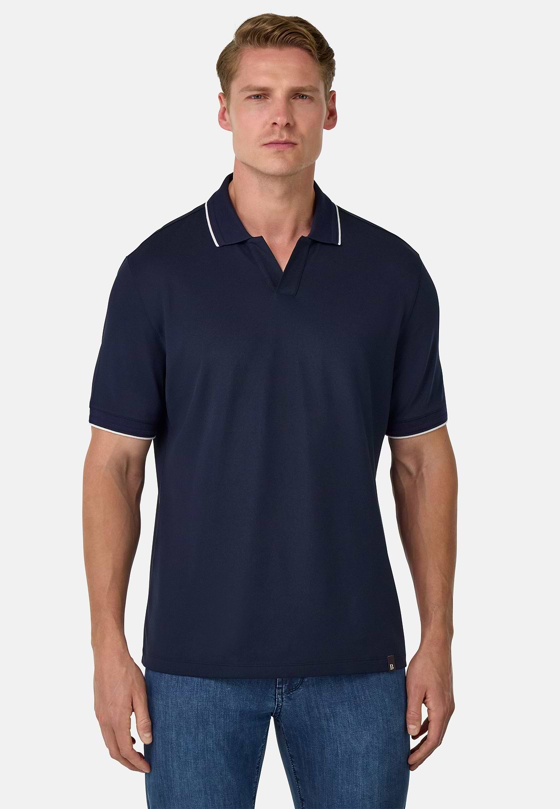 Polo En Piqué Performant S.Cafè®, bleu marine, hi-res