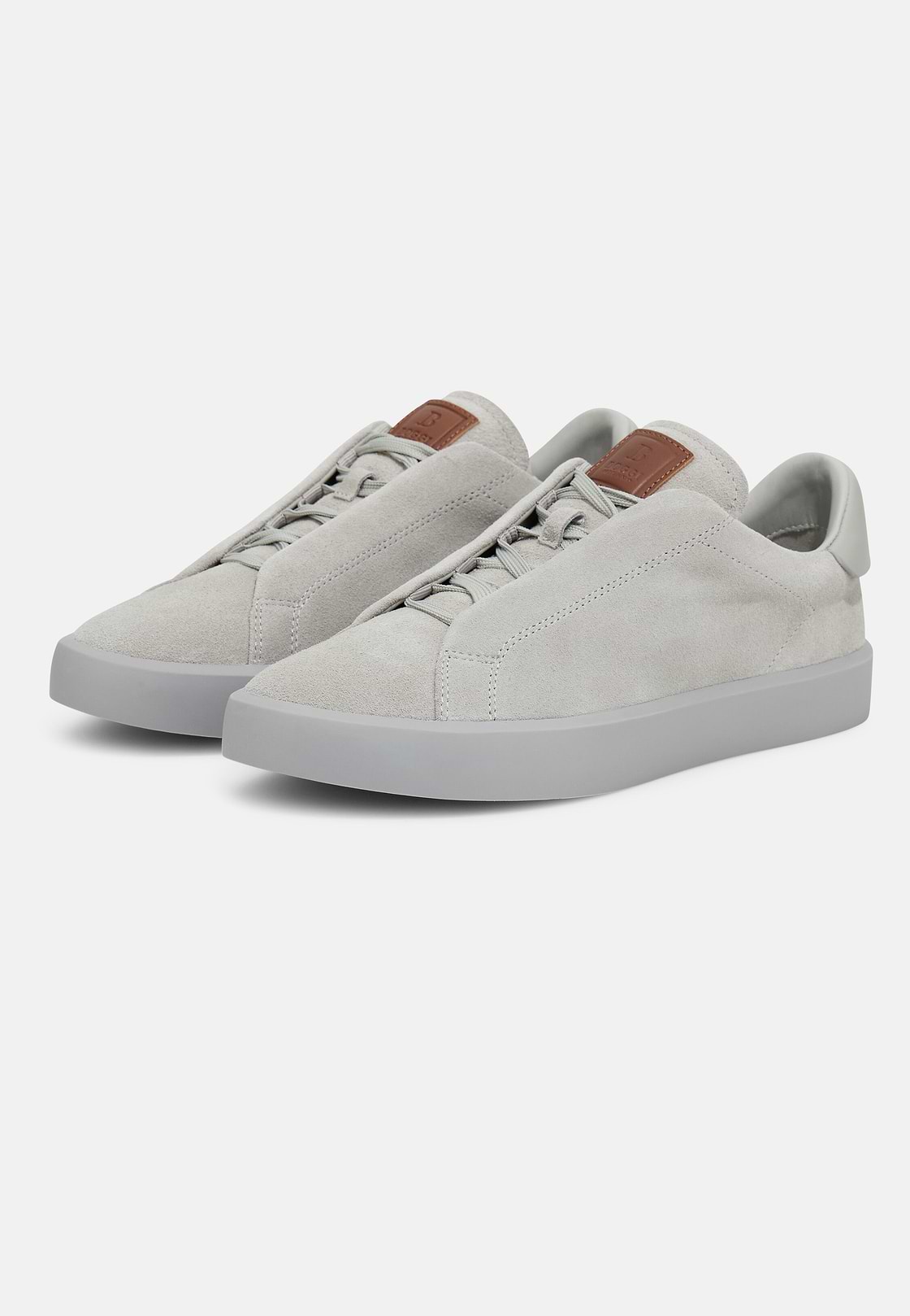 Suede Trainers, Grey, hi-res