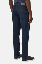 Stretch Cotton 5-Pocket Trousers, Navy blue, hi-res
