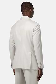 Double-Breasted Grisaille Suit in Pure Wool, Ice, hi-res