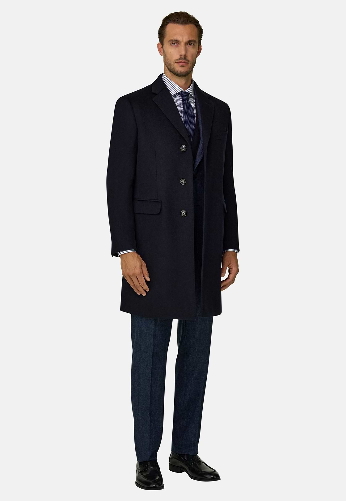 Single-Breasted Wool Coat, Navy blue, hi-res, 2