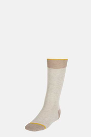 Striped Cotton Socks, Beige, hi-res