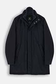 Car Coat in Padded Technical Fabric, Navy blue, thumb, 6