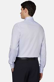 Chemise Bleu Clair En Coton Dobby Slim Fit, Bleu clair, hi-res