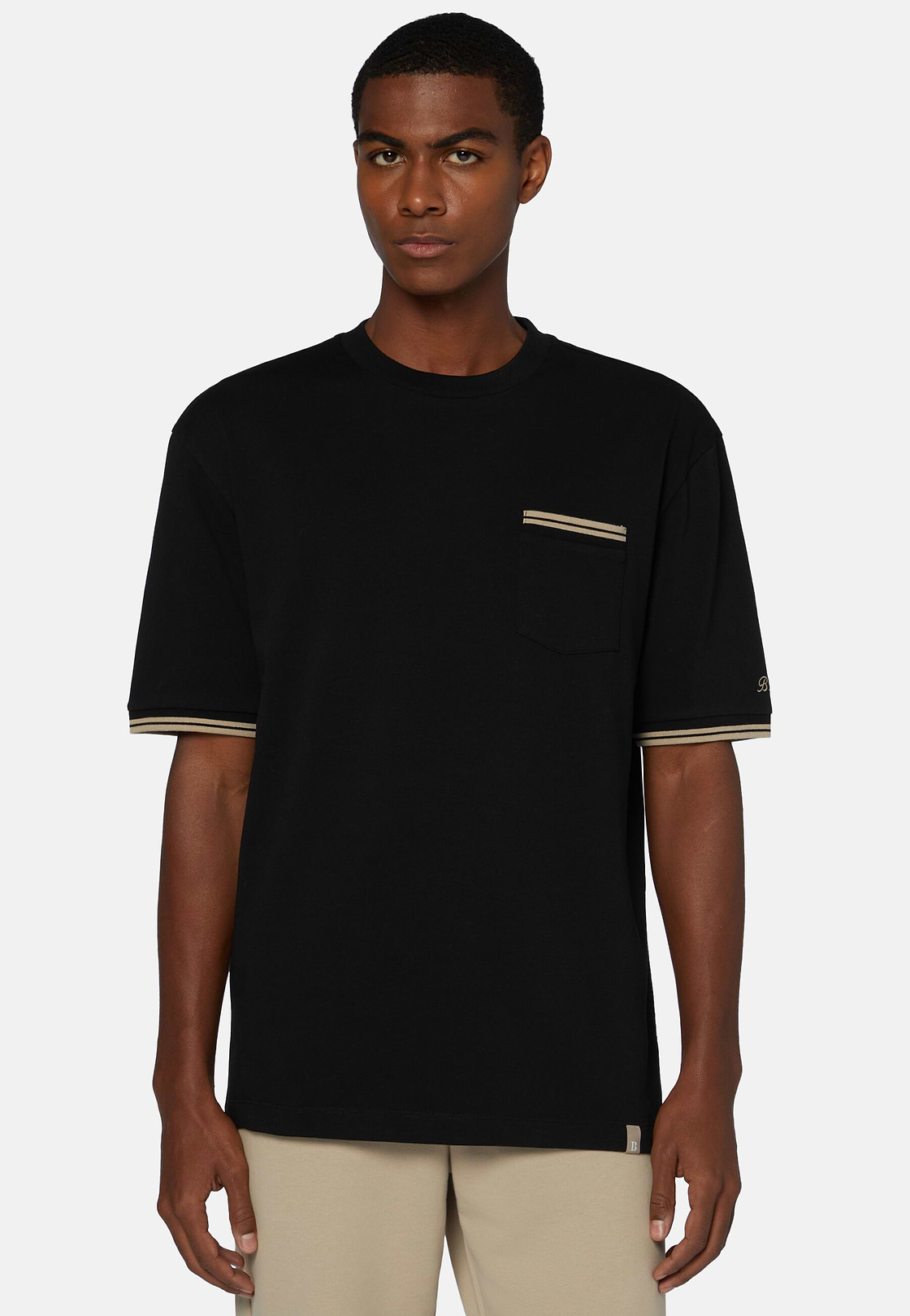 Camiseta De Mezcla Algodón Orgánico, Negro, hi-res