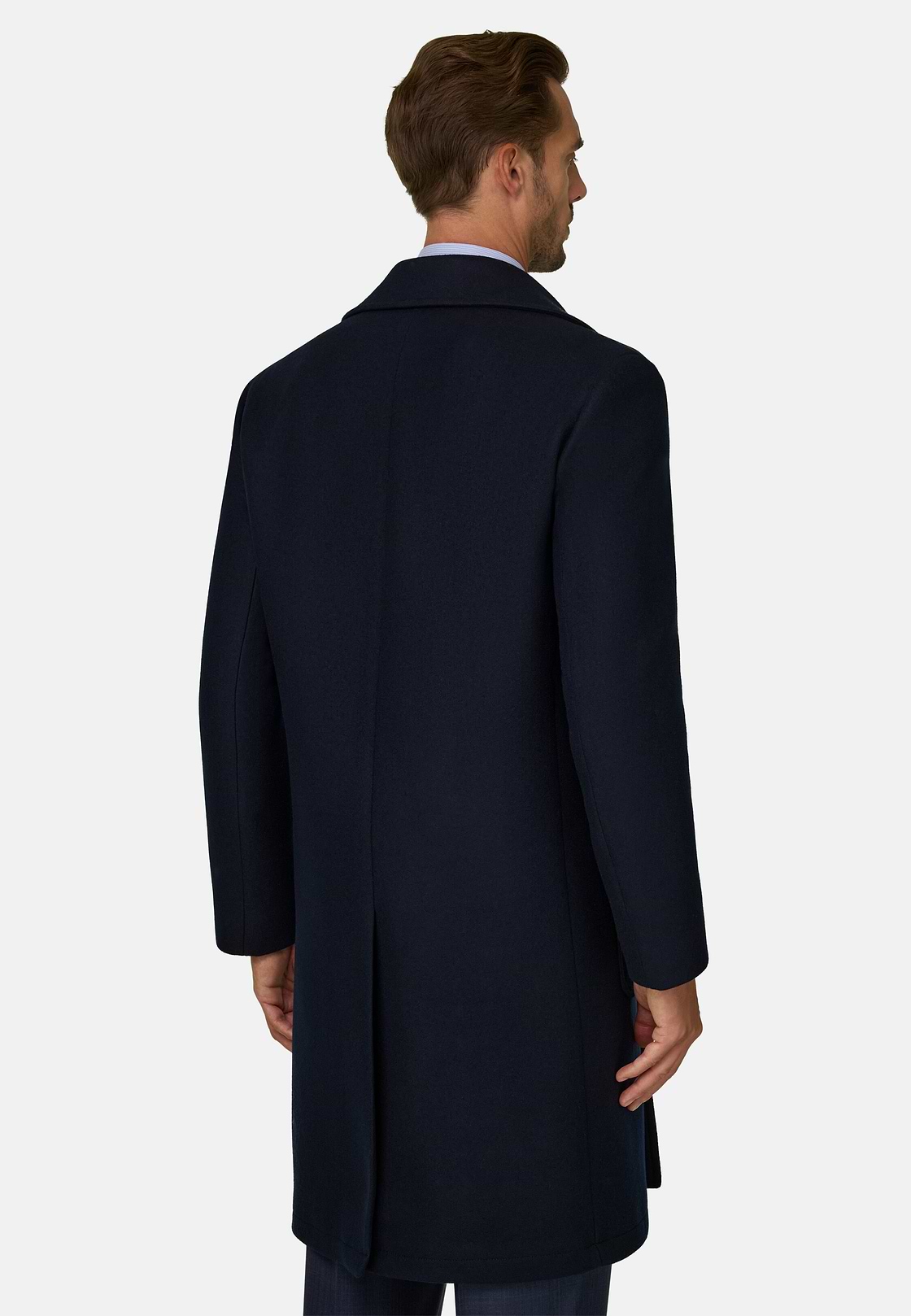 Double-Breasted Wool Coat, Navy blue, hi-res, 4