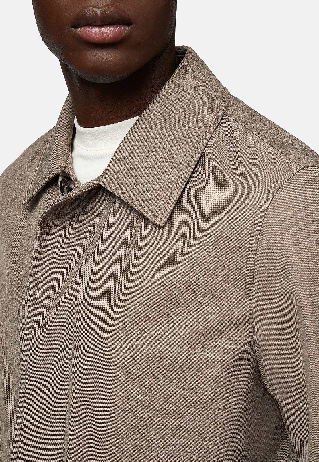 Caban In Lana Tecnica, Taupe, hi-res