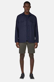 Veste Chemise en Coton et Lin, bleu marine, hi-res