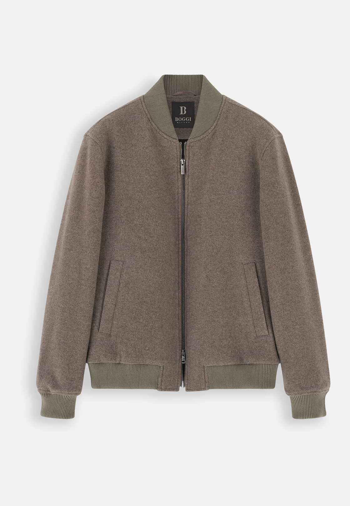 Bomberjack in Gemengd Wol, Beige, hi-res, 6
