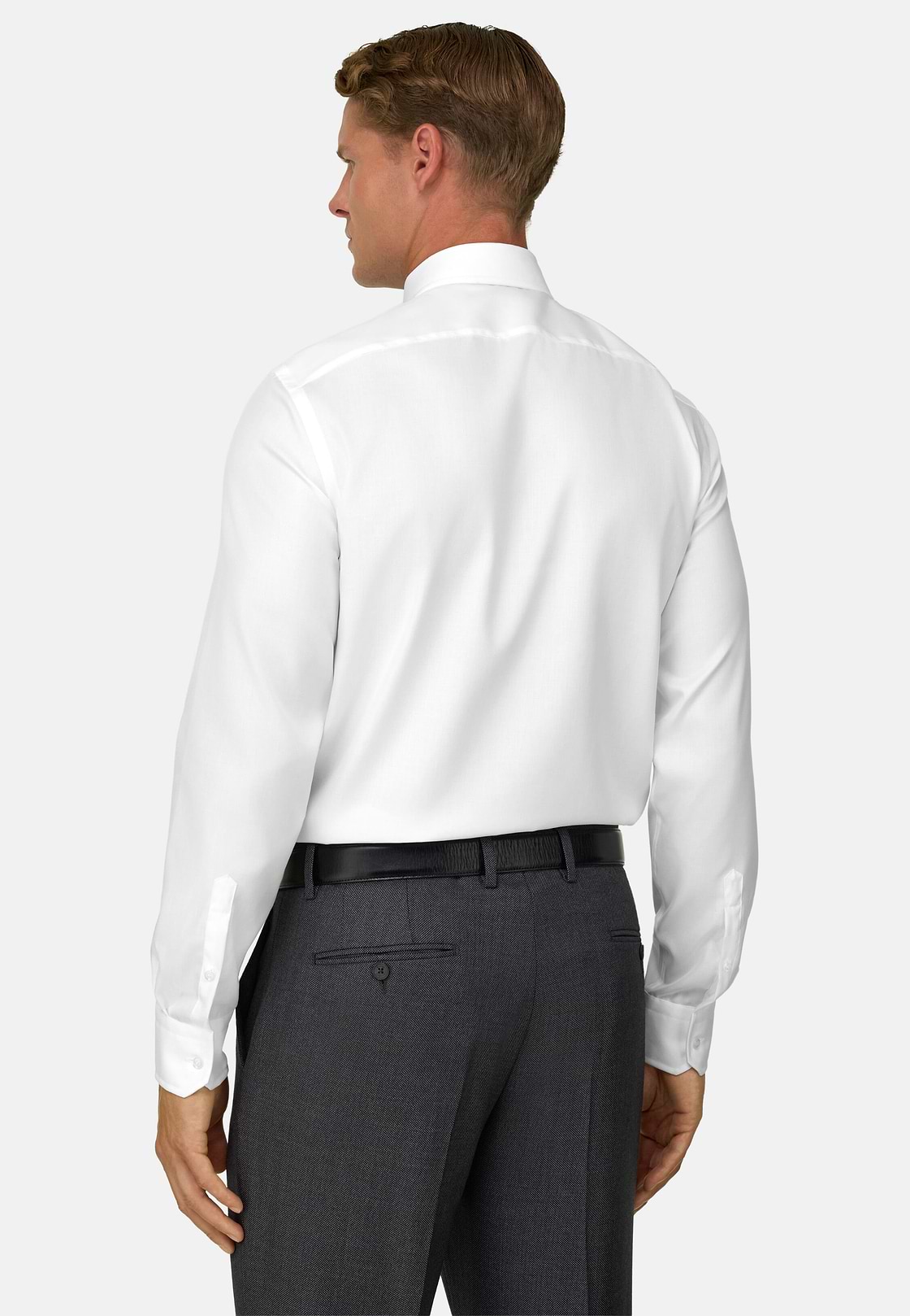 Slim Fit Cotton Twill Shirt, White, hi-res, 6
