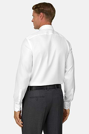 Slim Fit Cotton Twill Shirt, White, thumb, 6