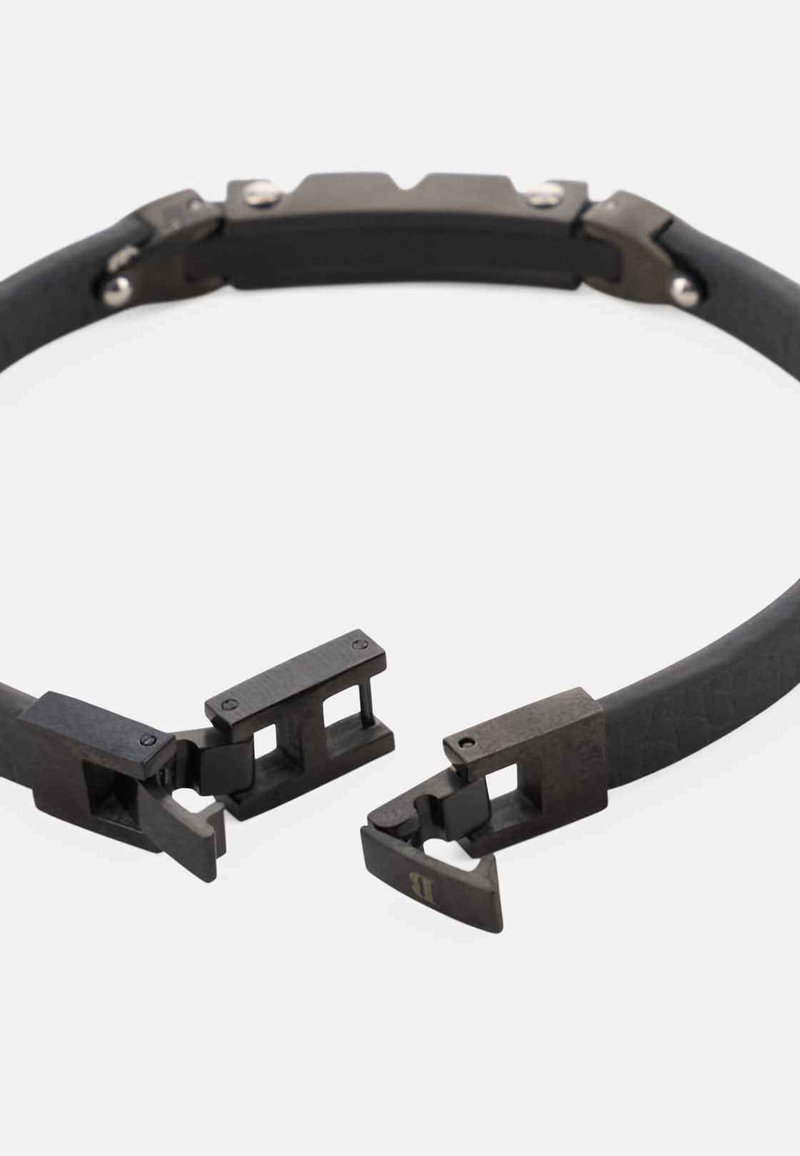 Bracelet En Cuir Avec Maille D'Acier, , hi-res, 3