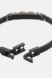 Bracelet En Cuir Avec Maille D'Acier, , thumb, 3