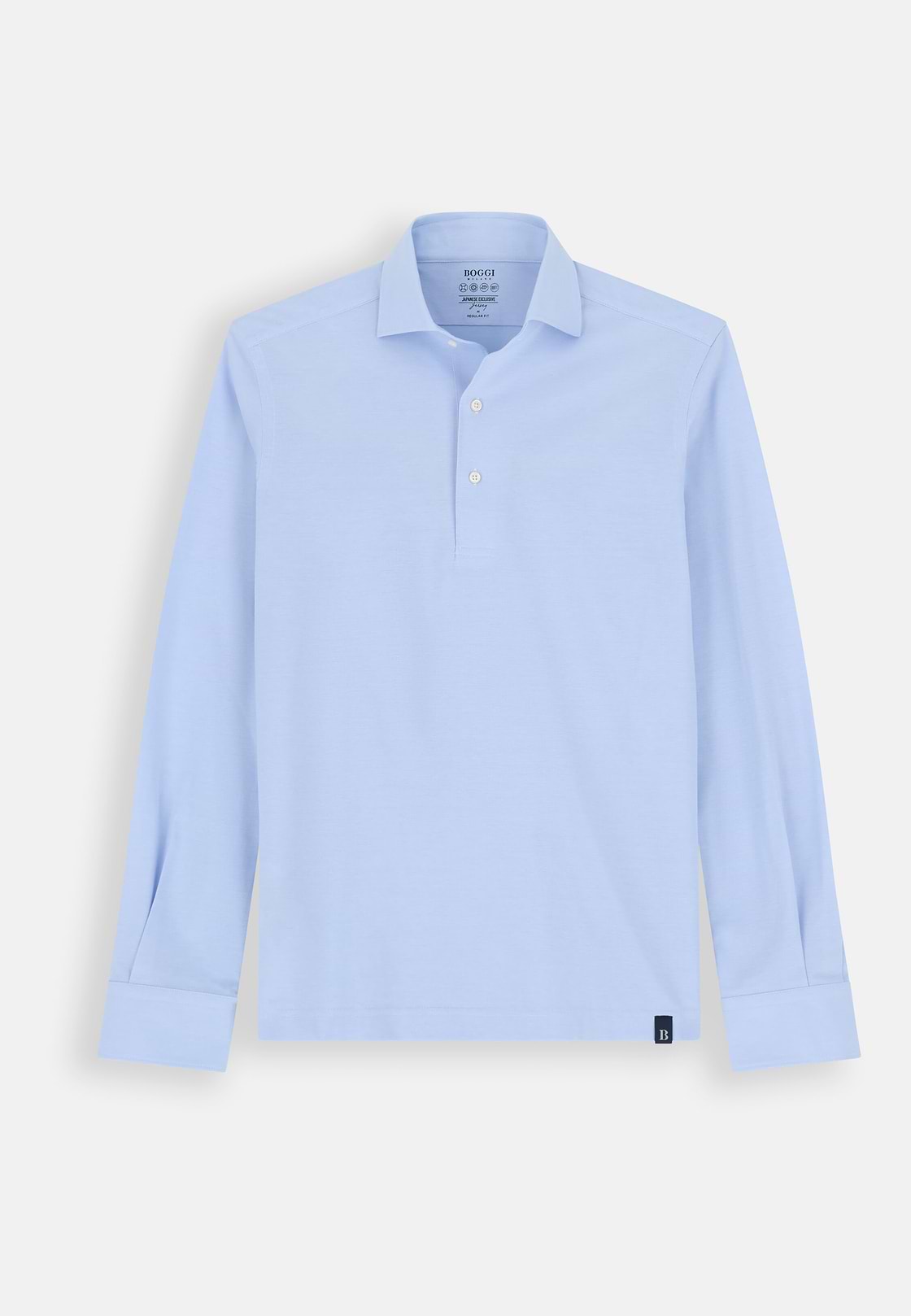 Japanese Jersey Polo Shirt, Light Blue, hi-res, 5