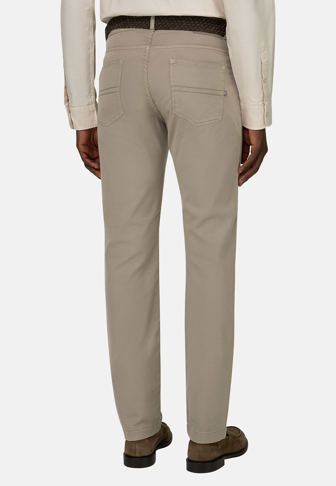 Jeans Aus Elastischem Baumwoll-Tencel, Taupe, hi-res, 3