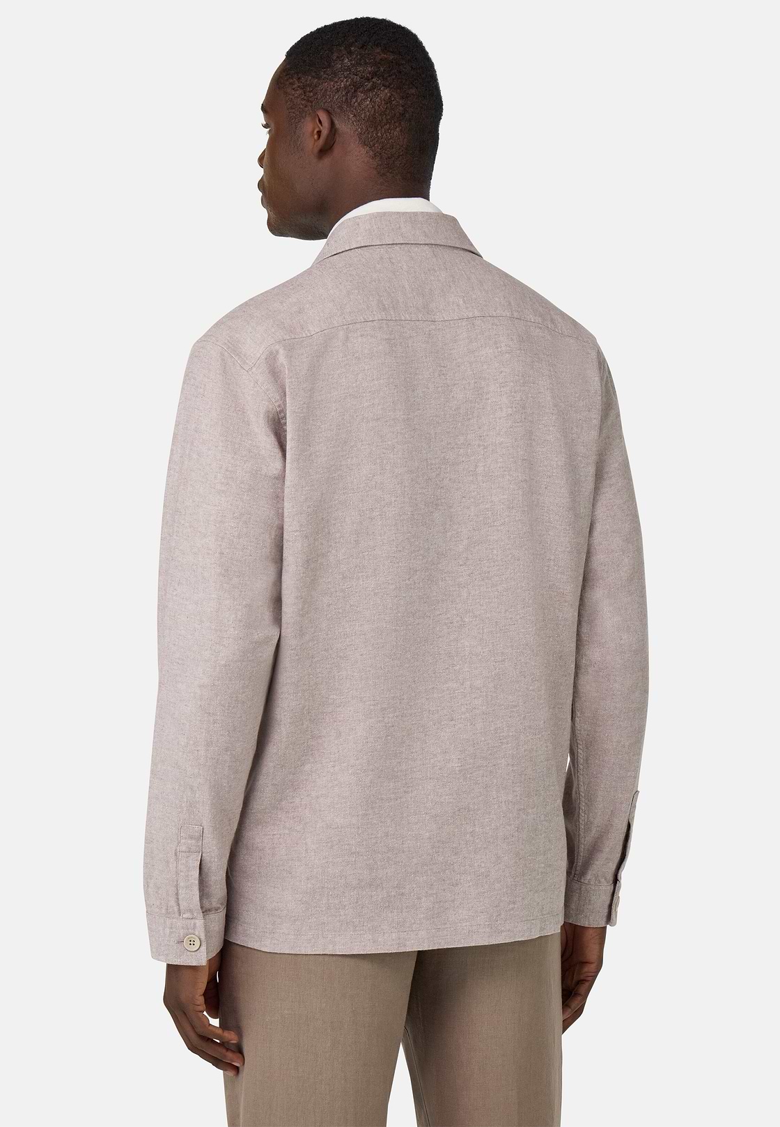 Veste Chemise Link En Coton Et Lin, Taupe, hi-res