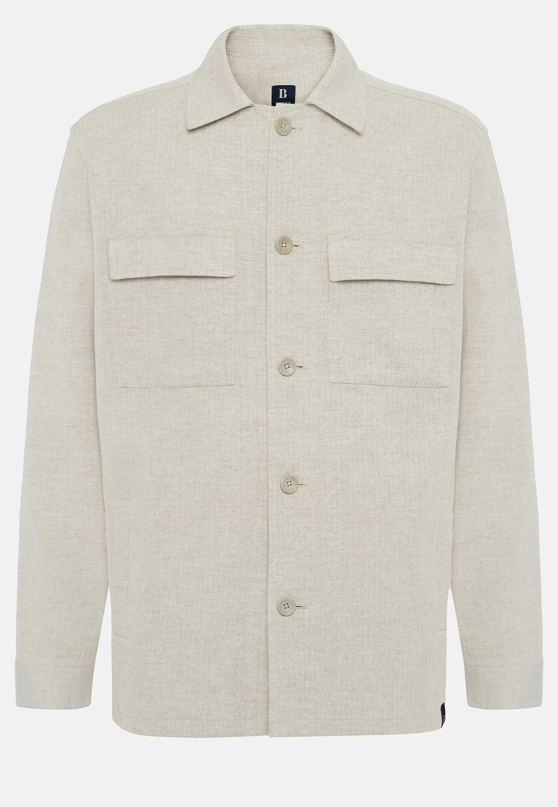 Linen Cotton Shirt Jacket, Sand, hi-res