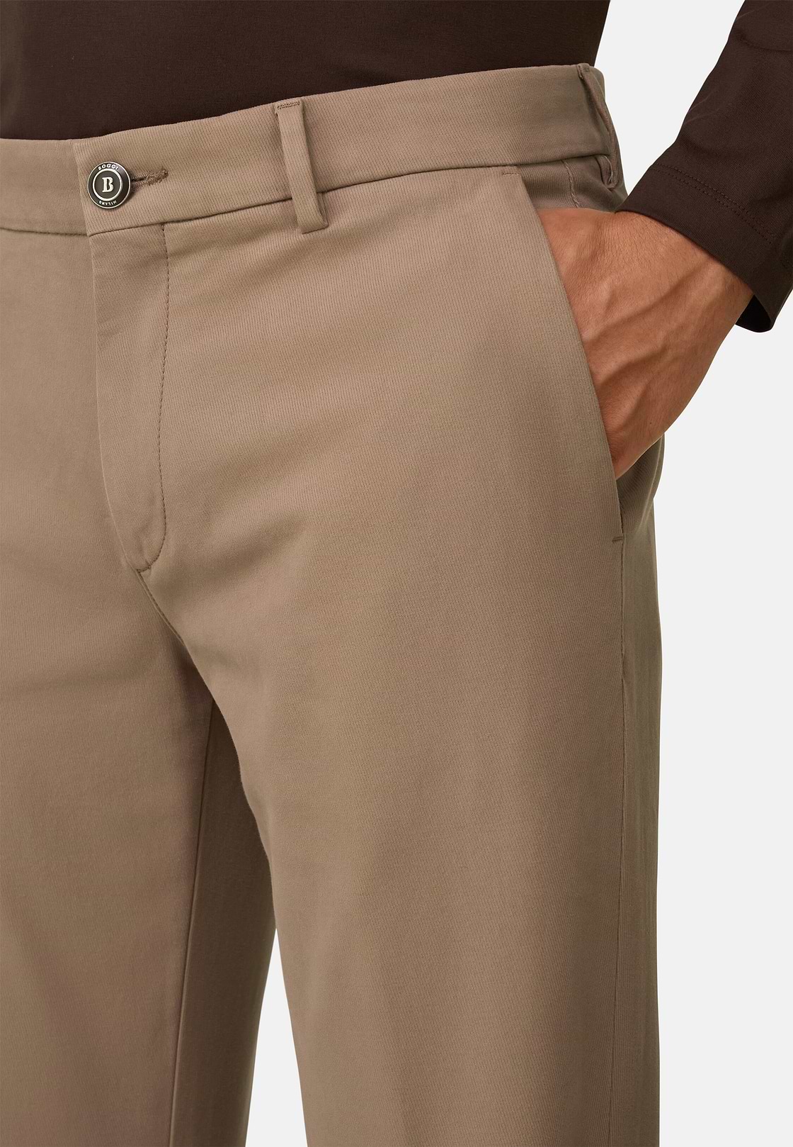 Hose aus Stretchgewebe Baumwolle, CAML, hi-res, 3
