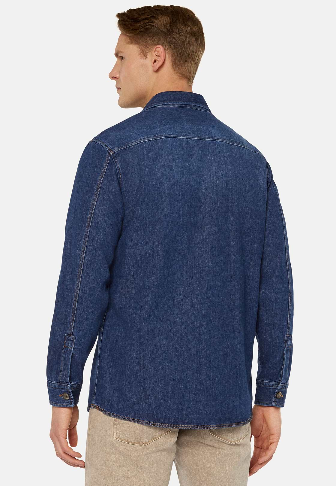 Sobrecamisa De Denim De Algodón, Azul, hi-res