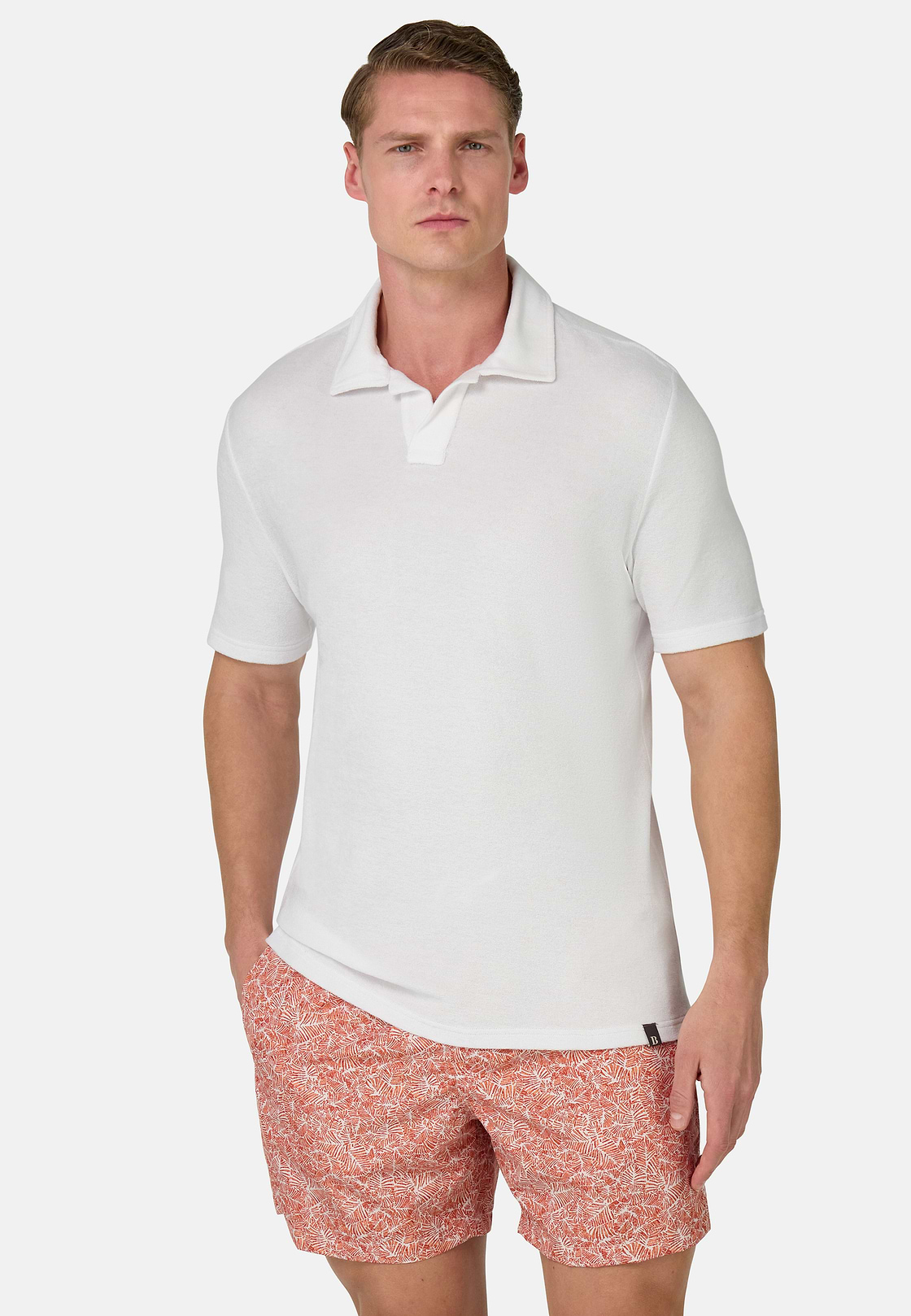 Polo En Nylon Coton, Blanc, hi-res