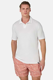 Polo En Nylon Coton, Blanc, hi-res