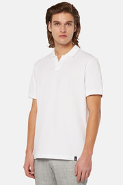 High-Performance Piqué Polo Shirt, White, hi-res