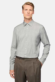 Regular Fit Wool Shirt, Grey, hi-res