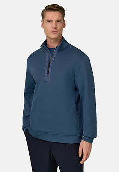 Felpa Mezza Zip In Light Scuba