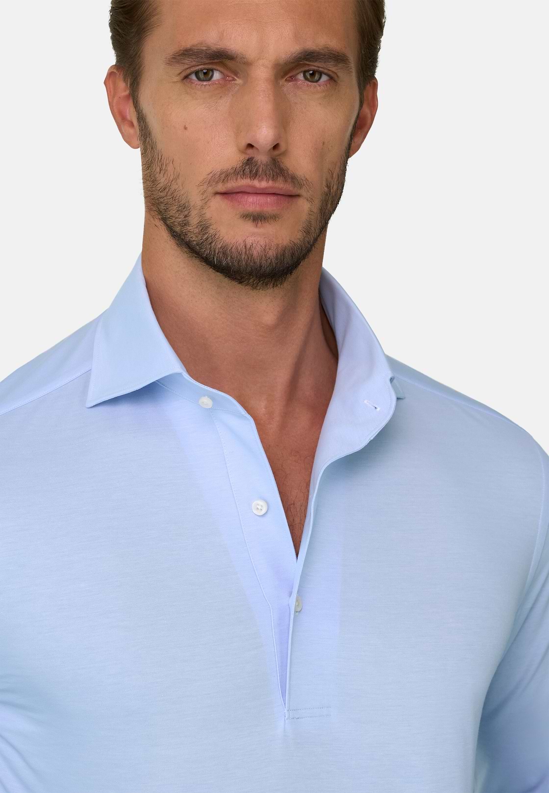 Japanese Jersey Polo Shirt, Light Blue, hi-res, 3