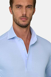 Japanese Jersey Polo Shirt, Light Blue, thumb, 3