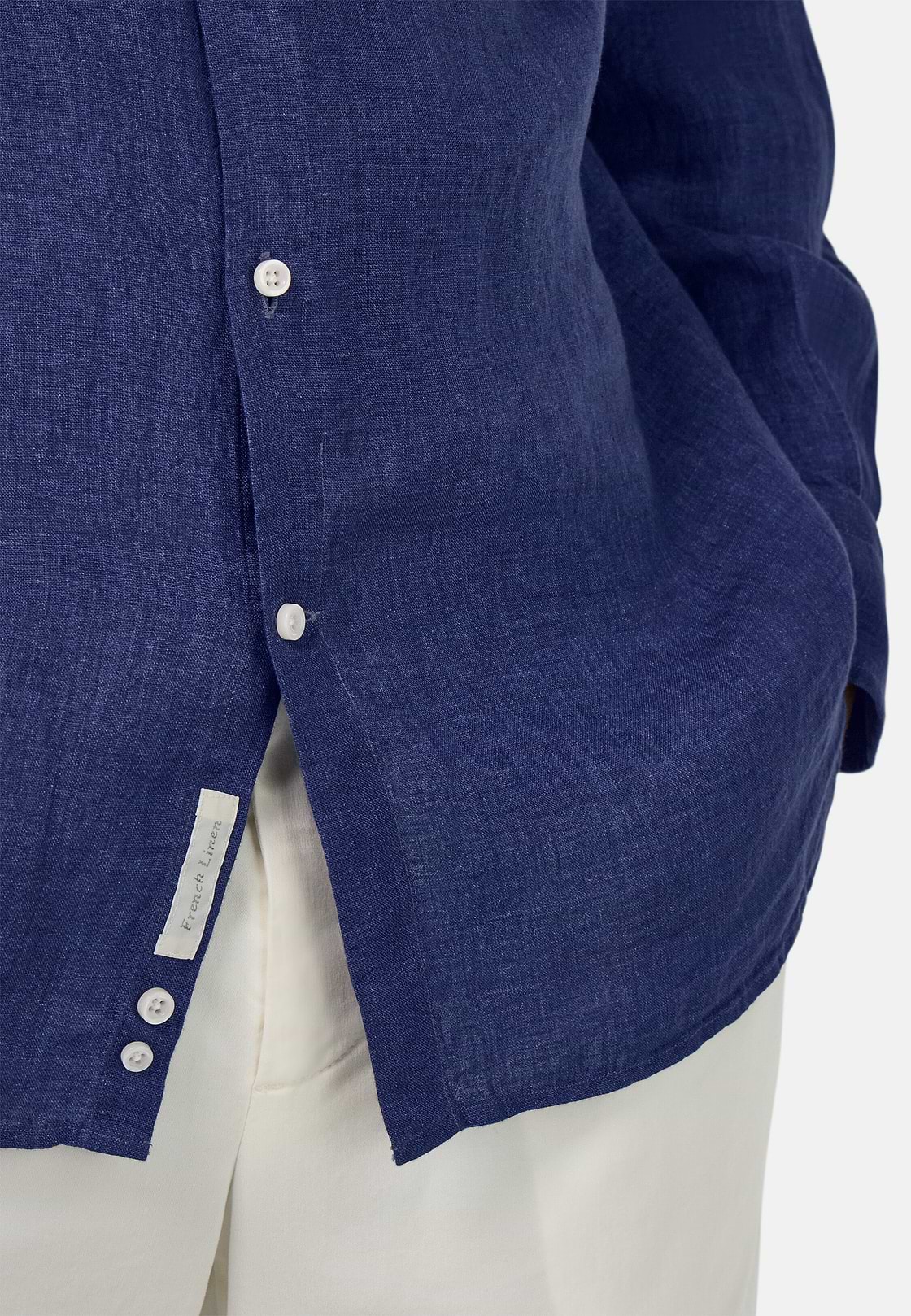 Regular Fit Linen Shirt, Navy blue, hi-res