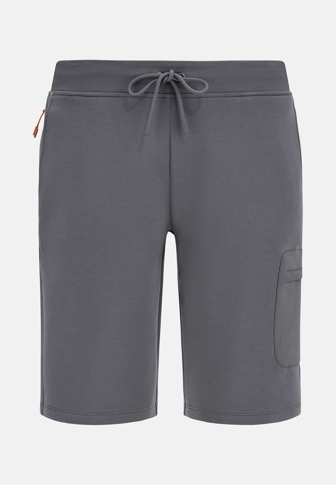 Bermuda Shorts in Lightweight Cotton Blend Scuba, Charcoal, hi-res
