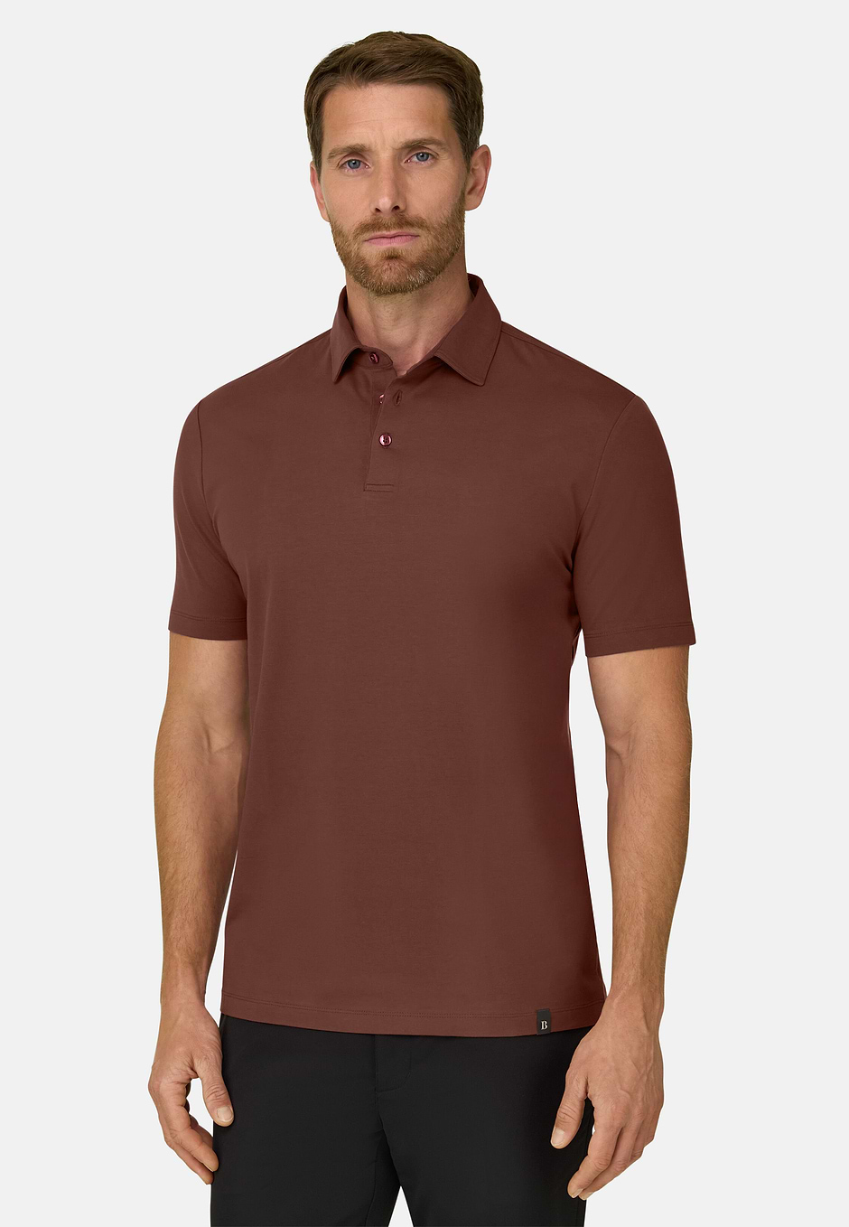 Polo en Jersey de Algodón Supima Elástico, Red, hi-res