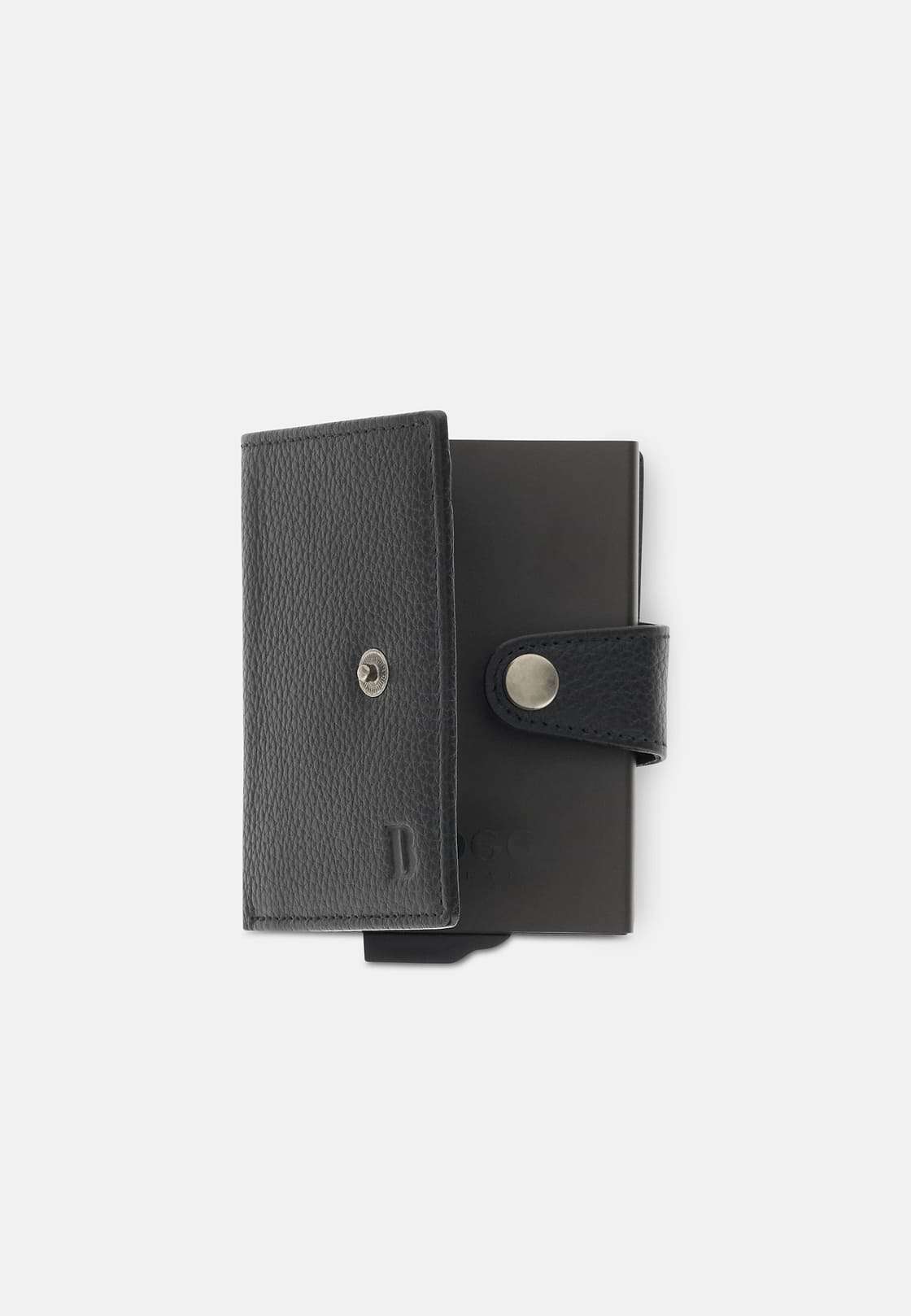 Credit Card Holder in Grained Leather, Black, hi-res, 4