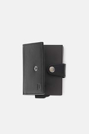 Credit Card Holder in Grained Leather, Black, thumb, 4