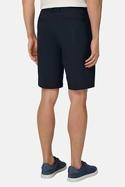 Bermudashorts aus elastischem Seerzucker-Nylon B Tech, Navy blau, thumb, 3