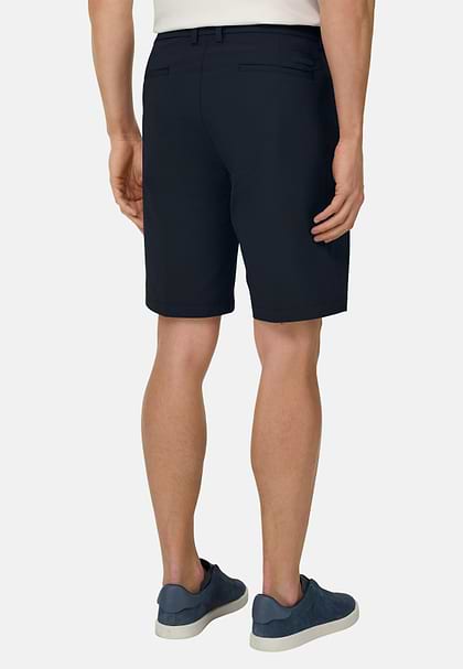 Bermudashorts aus elastischem Seerzucker-Nylon B Tech, Navy blau, hi-res