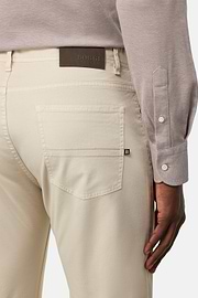 Stretch Cotton 5-Pocket Trousers, Beige, hi-res