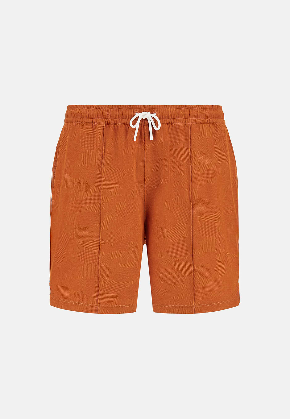 Swimsuit In Printed Technical Fabric, Orange, hi-res