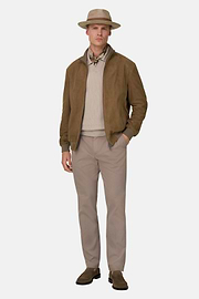 Bomber Aus Veloursleder, Taupe, thumb, 1