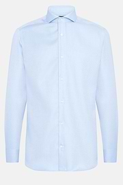 Slim Fit Cotton Dobby Shirt, Light Blue, hi-res