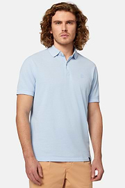 Cotton Piqué Polo Shirt, Light Blue, hi-res