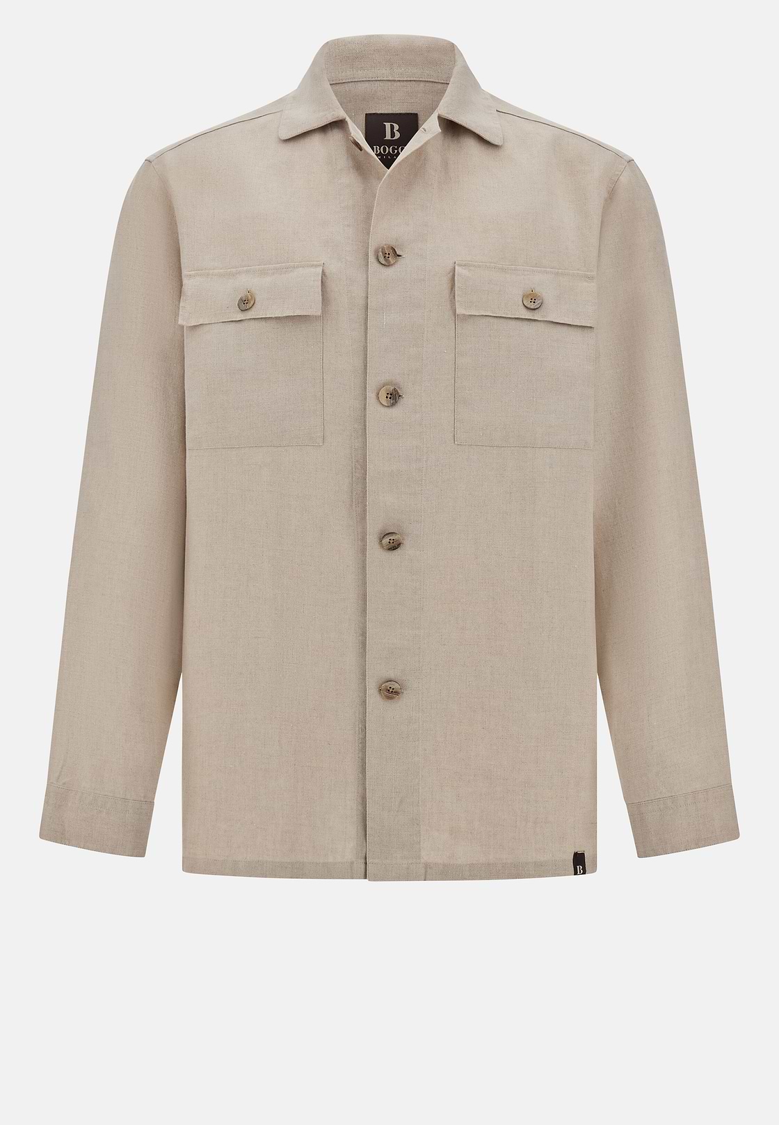 Linen Camp Overshirt, Sand, hi-res